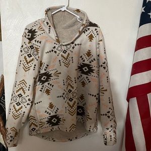 Cowl neck sherpa sweater